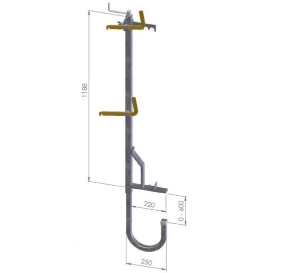 Kaitsepiirde tugi Titan H, pitskruviga